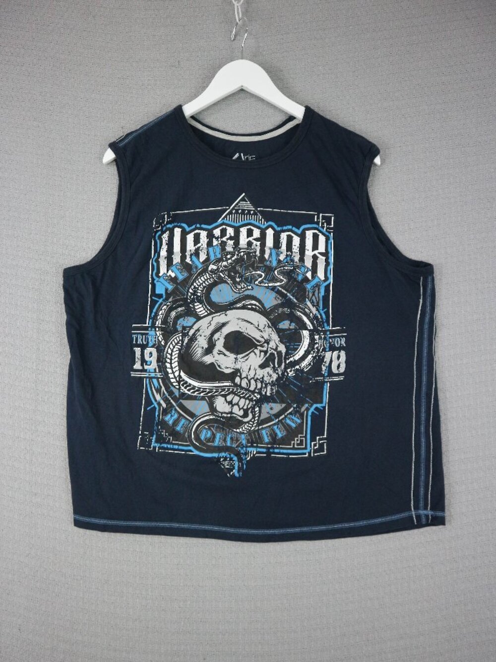 Arie Sleveless Grunge Y2K Style Tank Top Cotton Shirt Navy